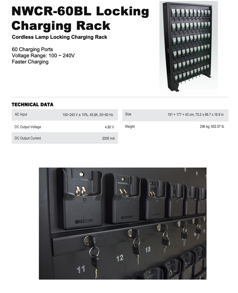 60 unit Locking FAST charger rack with 30+30 ports