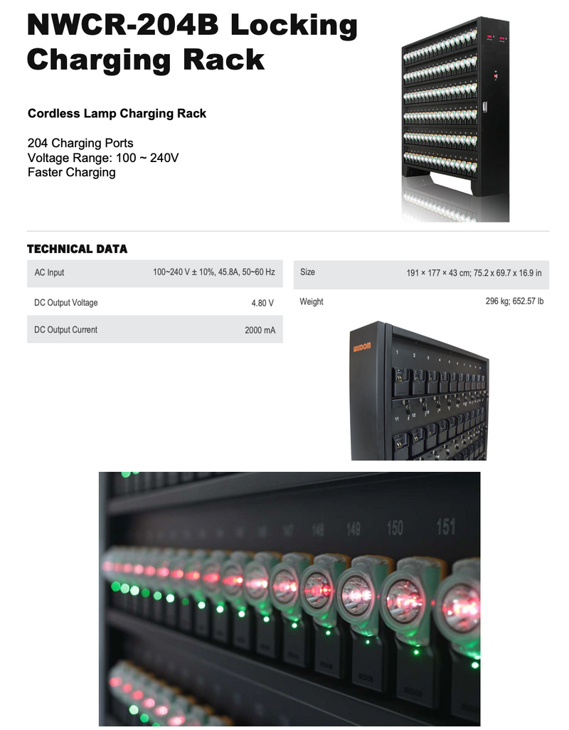 204 unit Locking FAST charger rack